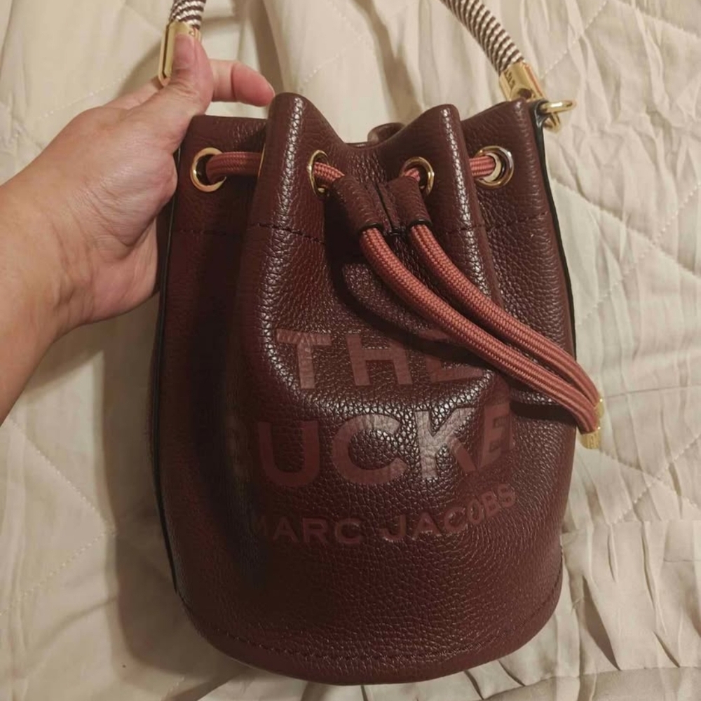 Marc Jacobs Burgundy Leather Bucket Bag